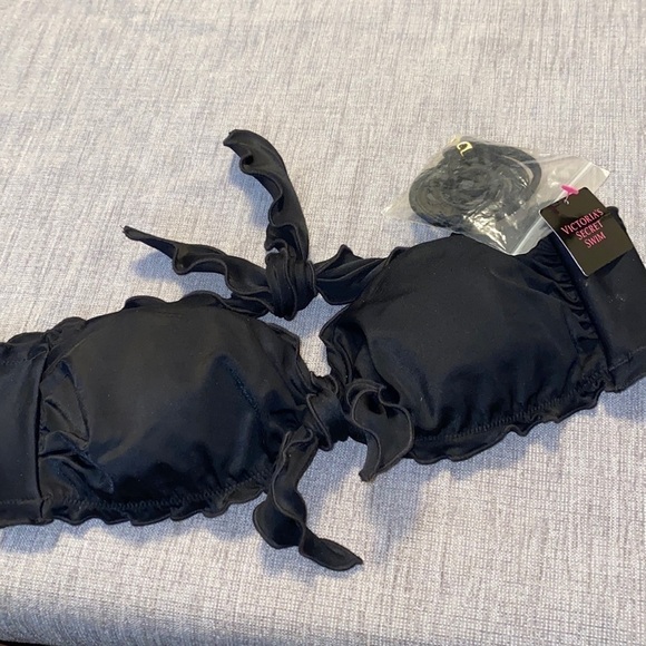 Victoria’s Secret black one piece swim  suit top Sz M - Picture 1 of 6